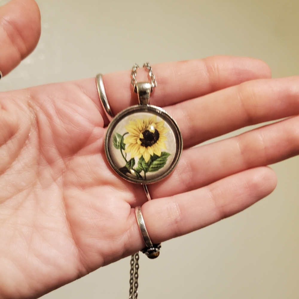 Sunflower Necklace with adjustable chain